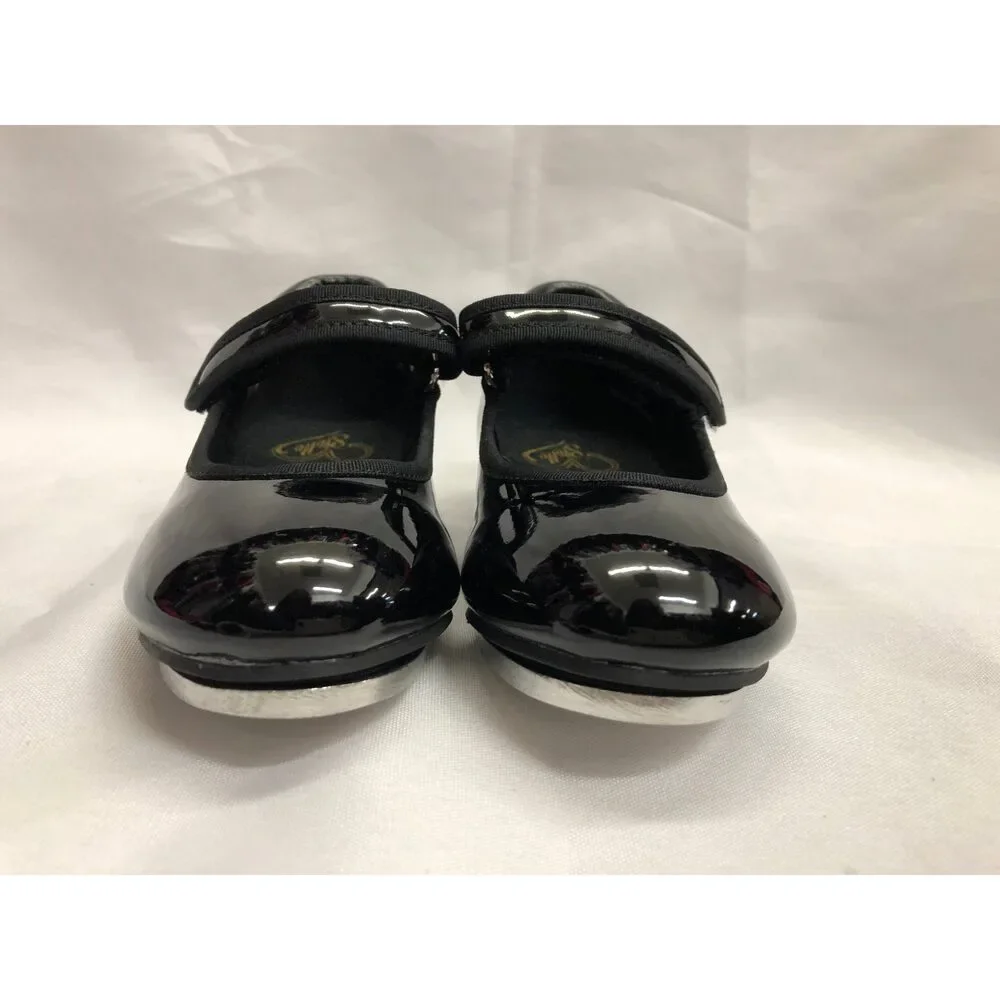 Pre-Owned Dance Dance Tap Shoes Stelle Child 10M Mary Jane easy Strap Black